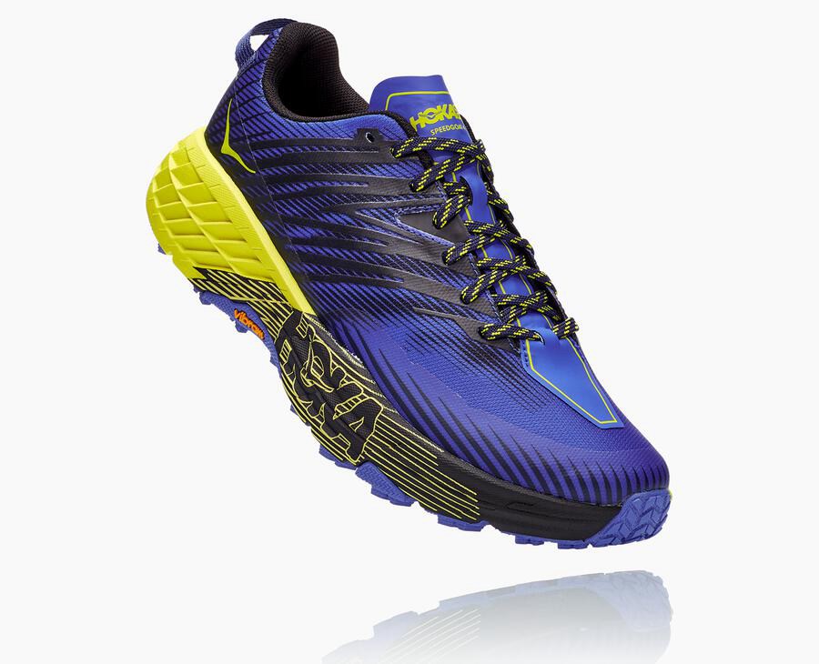 Pánske Trail Tenisky Hoka One One Sk - Speedgoat 4 - Modre / Zelene 24108-BNFX